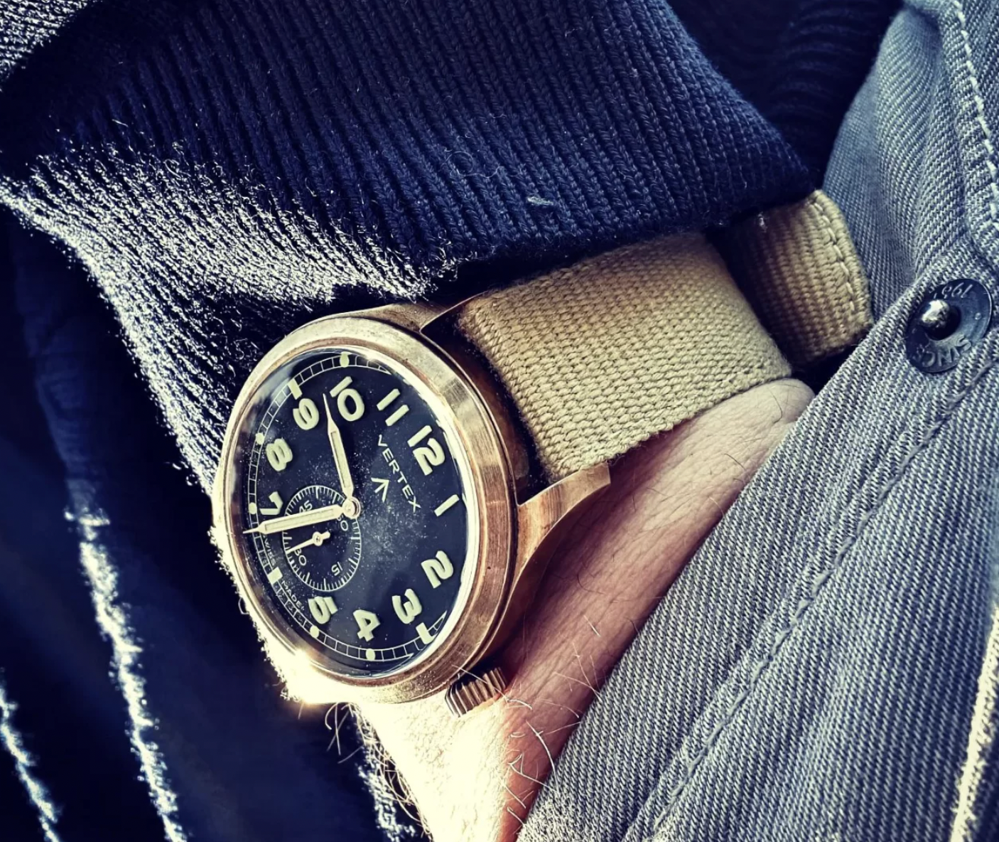 The original AF0210 watch strap in Khaki